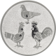 Silver embossed aluminum emblem 25mm - Poultry farming