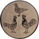 Bronze embossed aluminum emblem 25mm - Poultry farming