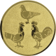 Gold embossed aluminum emblem 50mm - Poultry farming