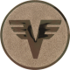 Aluminum emblem embossed bronze 25mm - Volksbank