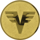 Alu emblem embossed gold 50mm - Volksbank