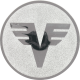 Alu emblem embossed silver 50mm - Volksbank