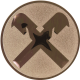 Emblème en aluminium gaufré bronze 25mm - Raiffeisen