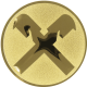 Embossed gold aluminum emblem 50mm - Raiffeisen