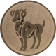 Emblème en aluminium gaufré bronze 50mm - Bélier