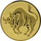 Alu emblem embossed gold 25mm - bull
