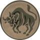 Emblème en aluminium gaufré bronze 25mm - Taureau
