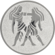Silver embossed aluminum emblem 50mm - Zwilling 
