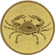 Alu emblem embossed gold 25mm - cancer