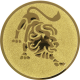 Alu emblem embossed gold 25mm - lion