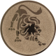 Aluminum emblem embossed bronze 25mm - lion
