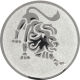 Silver embossed aluminum emblem 50mm - Lion