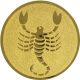 Alu emblem embossed gold 25mm - scorpion