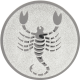 Emblème en aluminium gaufré argent 25mm - Scorpion