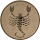 Aluminum emblem embossed bronze 25mm - scorpion