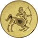 Alu emblem embossed gold 25mm - Sagittarius