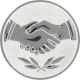Aluminium emblem embossed silver 25mm - Friendship