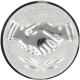 Alu emblem embossed silver 25mm - Friendship 3D