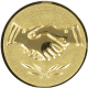 Alu emblem embossed gold 50mm - Friendship 3D