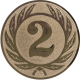 Aluminum emblem embossed bronze 25mm - number 2