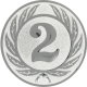Alu emblem embossed silver 50mm - number 2