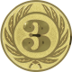 Aluminum emblem embossed gold 25mm - number 3