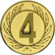 Embossed gold aluminum emblem 25mm - number 4