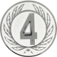 Silver embossed aluminum emblem 25mm - number 4