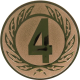 Bronze embossed aluminum emblem 25mm - number 4