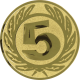 Alu emblem embossed gold 25mm - number 5