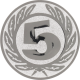Emblème en aluminium gaufré argent 25mm - chiffre 5
