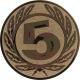 Aluminum emblem embossed bronze 25mm - number 5