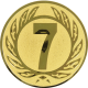 Alu emblem embossed gold 25mm - number 7