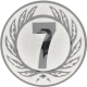 Emblème en aluminium gaufré argent 25mm - chiffre 7