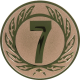 Aluminum emblem embossed bronze 25mm - number 7