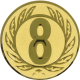 Alu emblem embossed gold 25mm - number 8