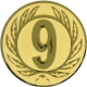 Aluminum emblem embossed gold 25mm - number 9