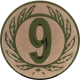 Bronze embossed aluminum emblem 50mm - number 9