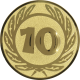 Alu emblem embossed gold 25mm - Anniversary 10