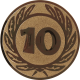 Bronze embossed aluminum emblem 25mm - Anniversary 10