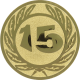 Aluminum emblem embossed gold 25mm - Anniversary 15