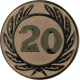 Emblème en aluminium gaufré bronze 50mm - Jubilé 20