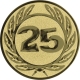 Aluminum emblem embossed gold 25mm - Anniversary 25
