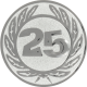 Silver embossed aluminum emblem 25mm - Anniversary 25