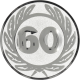 Emblème en aluminium embossé argent 25mm - Anniversaire 60
