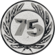 Emblème en aluminium gaufré argent 25mm - Jubilé 75