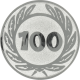 Silver embossed aluminum emblem 50mm - Anniversary 100
