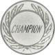 Silver embossed aluminum emblem 25mm - Champion