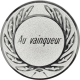 Alu emblem embossed silver 25mm - Au vainqueur