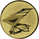 Embossed gold aluminum emblem 25mm - hang glider
